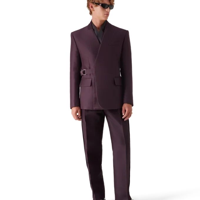 Pantalones de lana y seda con raya lateral a medida de Blend