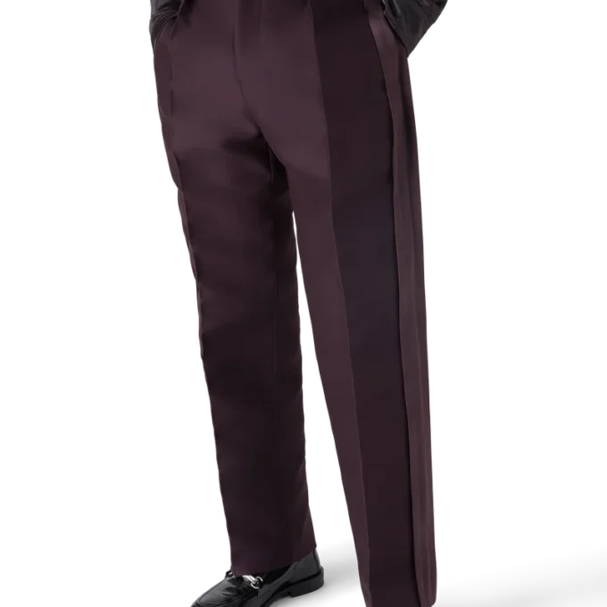 Pantalones de lana y seda con raya lateral a medida de Blend