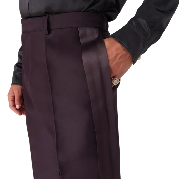 Pantalones de lana y seda con raya lateral a medida de Blend