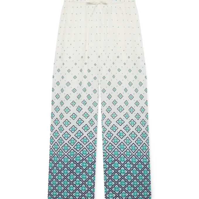 Pantalones de lino con monograma degradado