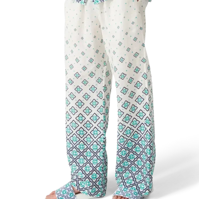 Pantalones de lino con monograma degradado