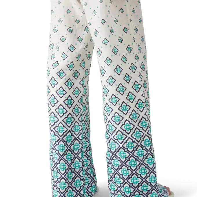 Pantalones de lino con monograma degradado