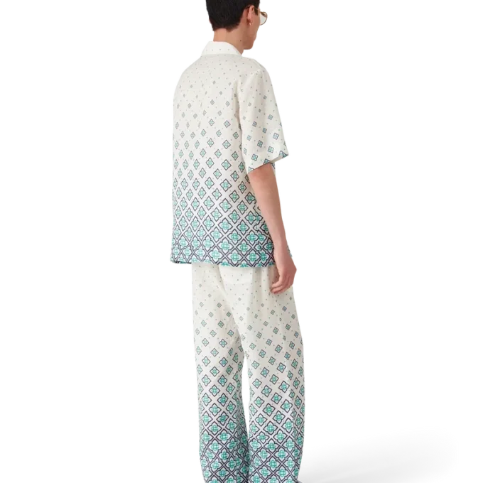 Pantalones de lino con monograma degradado