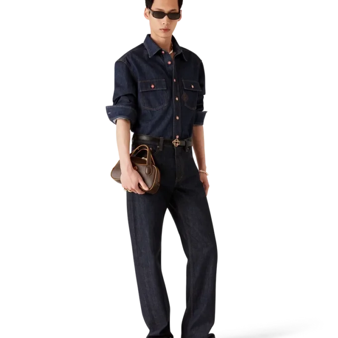 Pantalones de mezclilla con ribete Laurel