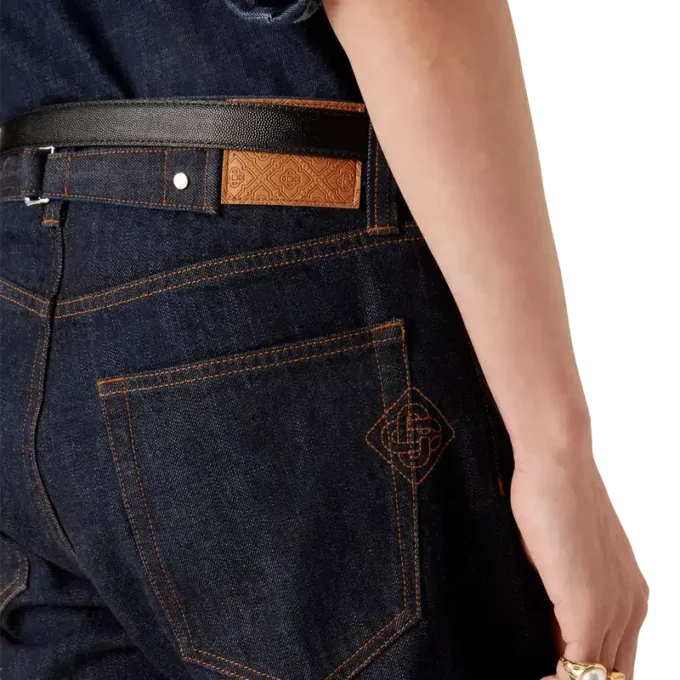 Pantalones de mezclilla con ribete Laurel