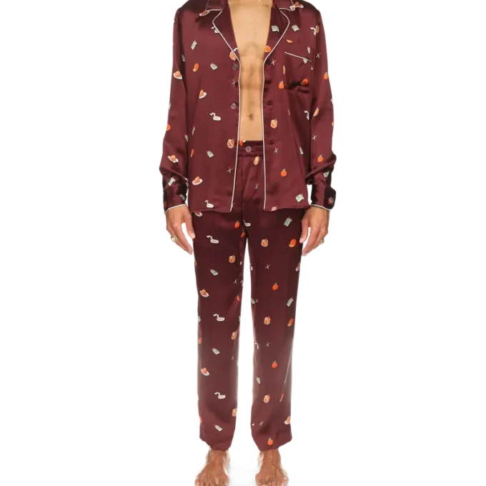 Pantalones de pijama de satén de seda Vices