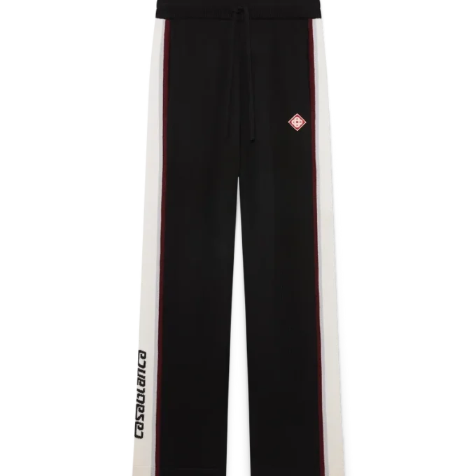 Pantalones de punto de merino a rayas