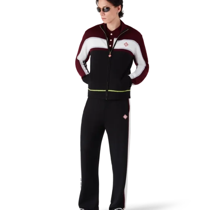 Pantalones de punto de merino a rayas