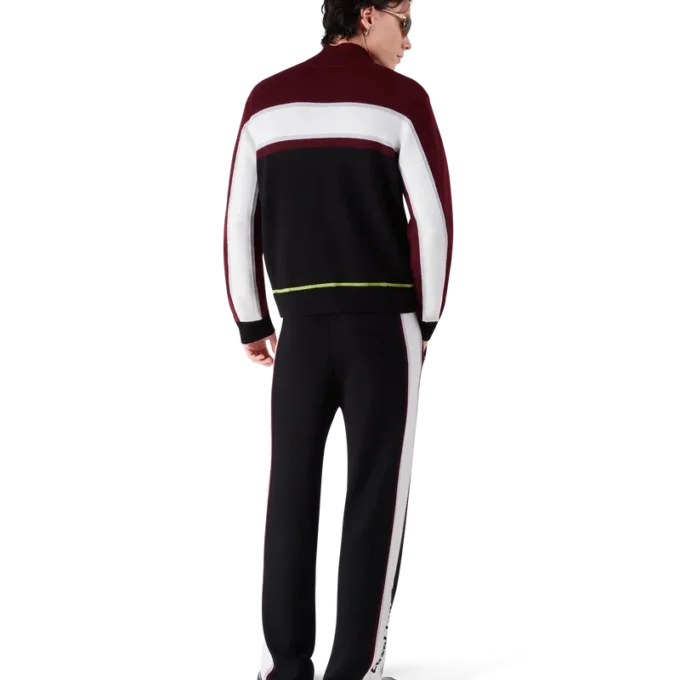 Pantalones de punto de merino a rayas