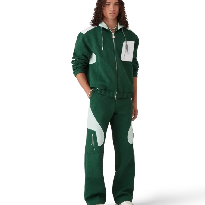 Pantalones de punto jacquard con monograma