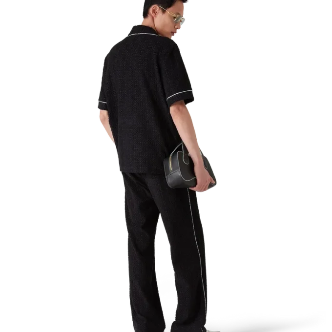 Pantalones de rizo con jacquard Monogram