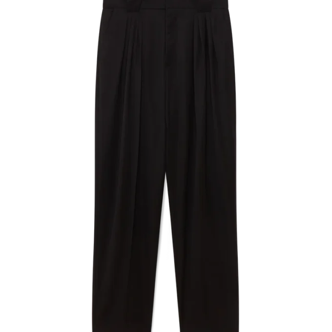 Pantalones de sastrería de lana con cinco pliegues