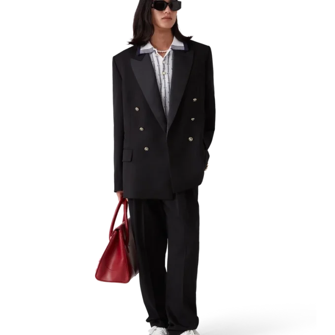 Pantalones de sastrería de lana con cinco pliegues