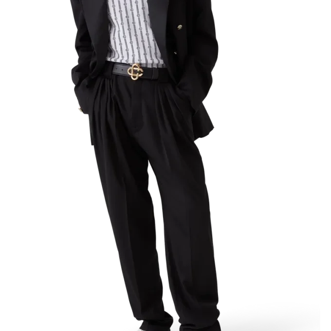 Pantalones de sastrería de lana con cinco pliegues