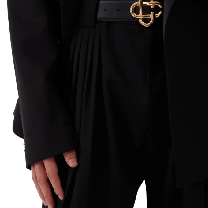 Pantalones de sastrería de lana con cinco pliegues