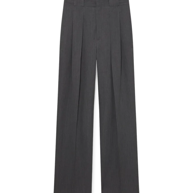 Pantalones de sastrería de lana con presillas de cinturón