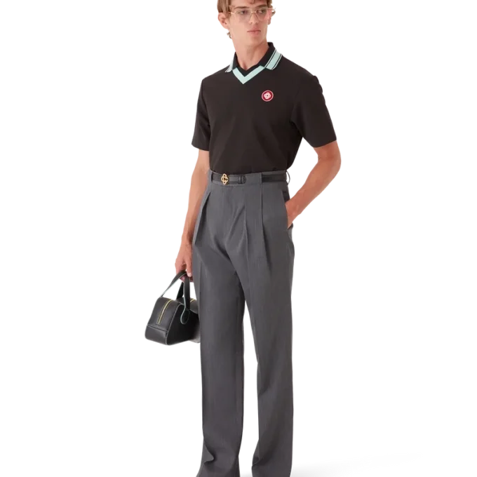 Pantalones de sastrería de lana con presillas de cinturón