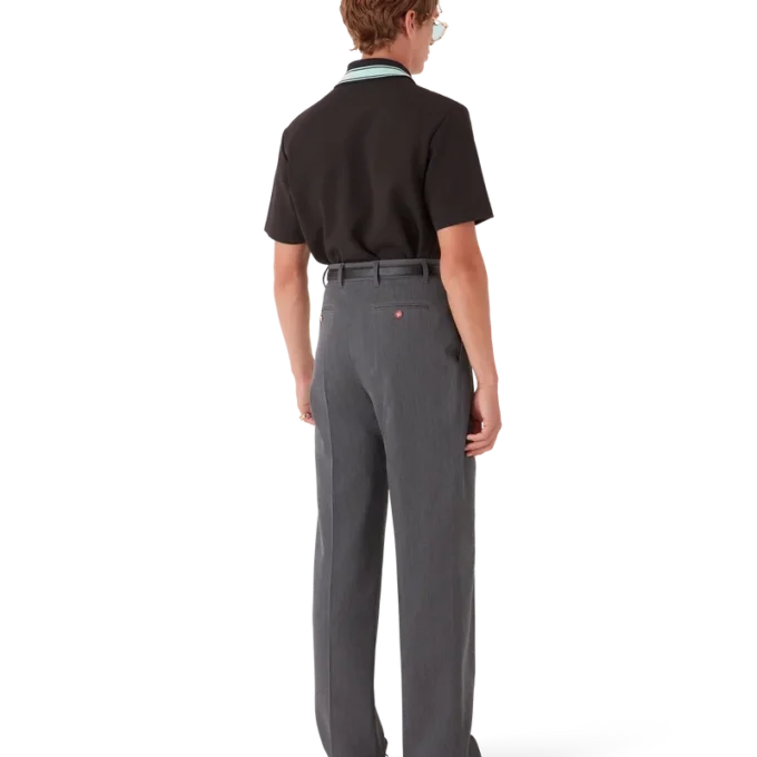 Pantalones de sastrería de lana con presillas de cinturón