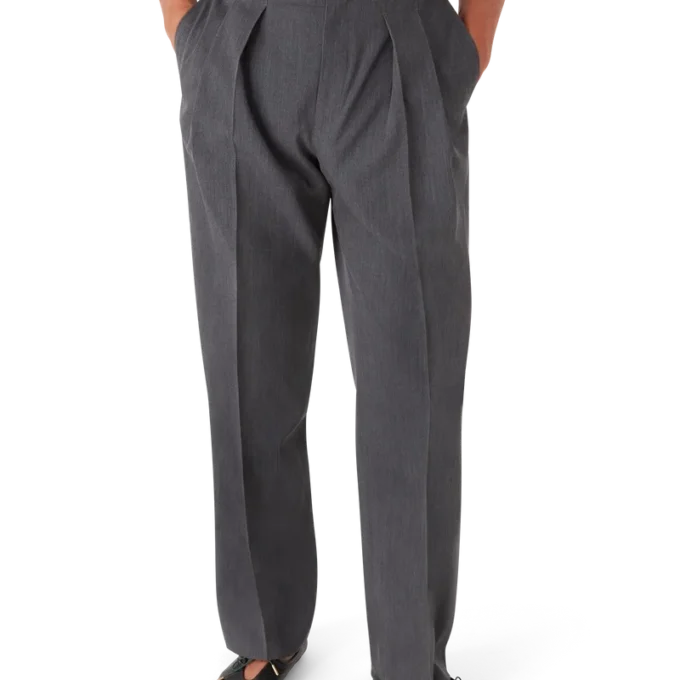 Pantalones de sastrería de lana con presillas de cinturón