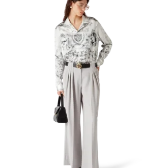 Pantalones de sastrería de lana con triple pliegue