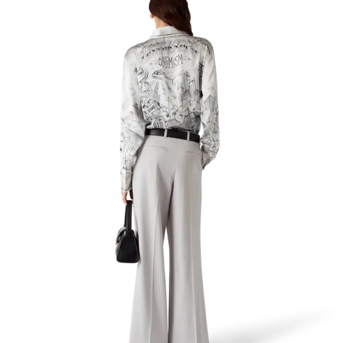 Pantalones de sastrería de lana con triple pliegue