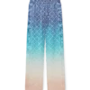 Pantalones de seda con degradado jacquard