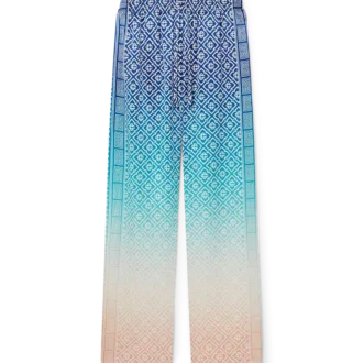 Pantalones de seda con degradado jacquard