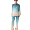 Pantalones de seda con degradado jacquard