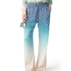 Pantalones de seda con degradado jacquard
