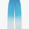 Pantalones de seda con Diamond Monogram de rombos en degradado azul