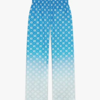 Pantalones de seda con Diamond Monogram de rombos en degradado azul