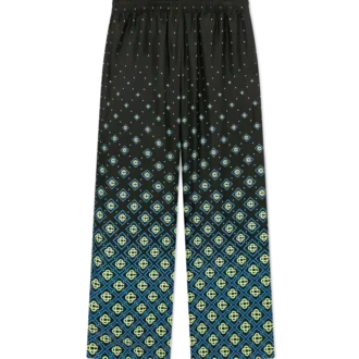 Pantalones de seda con monograma degradado