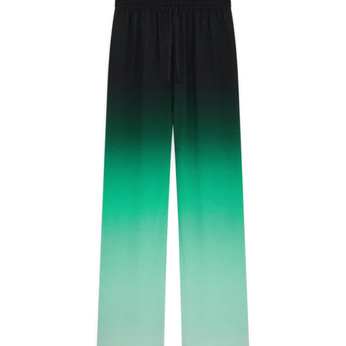 Pantalones de seda jacquard Ping Pong con degradado Pantalones de seda jacquard Ping Pong con degradado