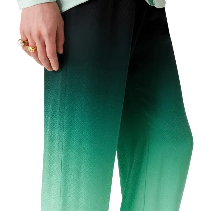 Pantalones de seda jacquard Ping Pong con degradado Pantalones de seda jacquard Ping Pong con degradado