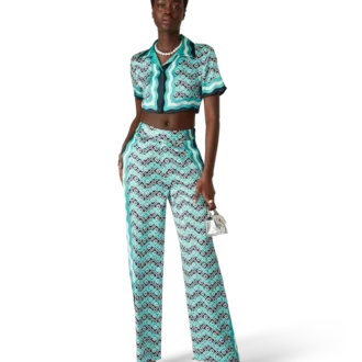 Pantalones de seda Monogram Wave