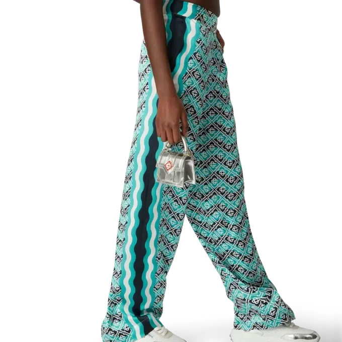 Pantalones de seda Monogram Wave