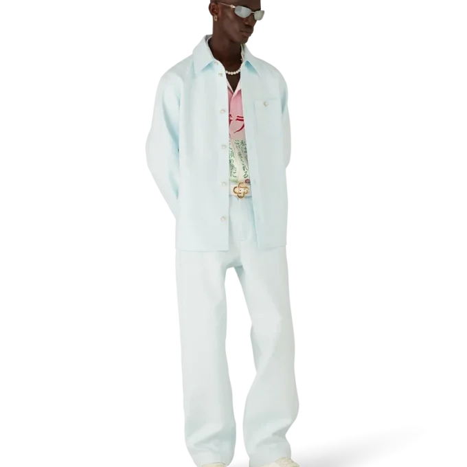 Pantalones de trabajo de algodón con monograma Pantalones de trabajo de algodón con monograma