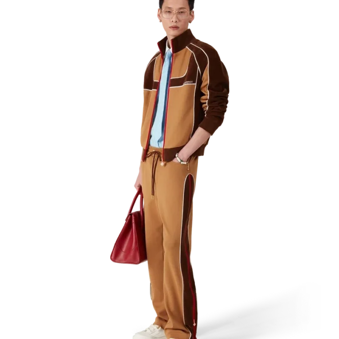 Pantalones deportivos con paneles de chenilla