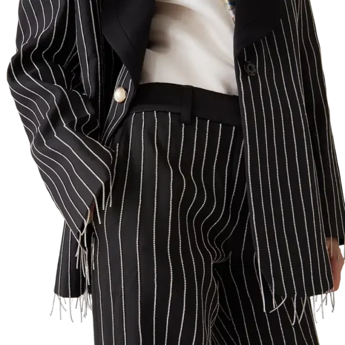 Pantalones entallados con adornos de cristales