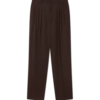 Pantalones entallados de lana plisados