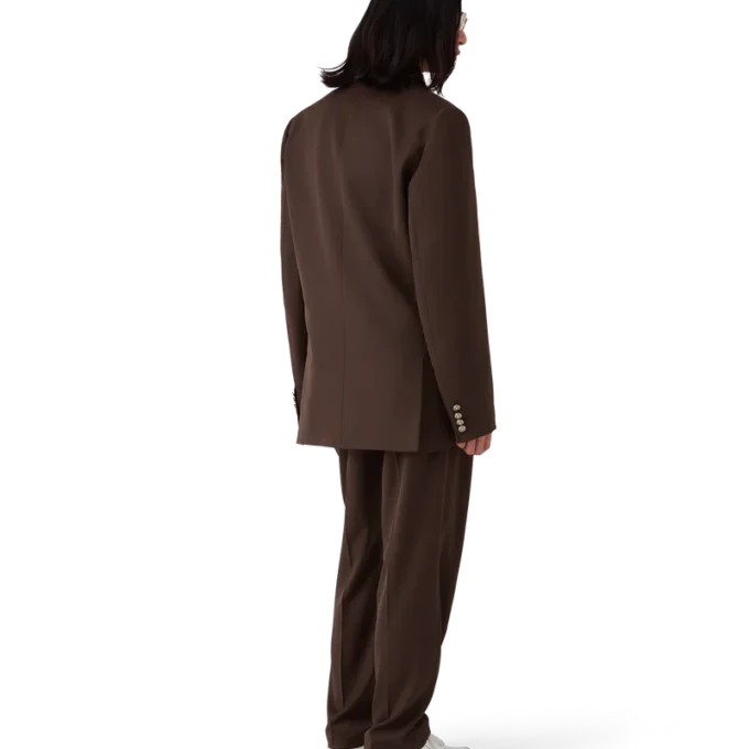 Pantalones entallados de lana plisados