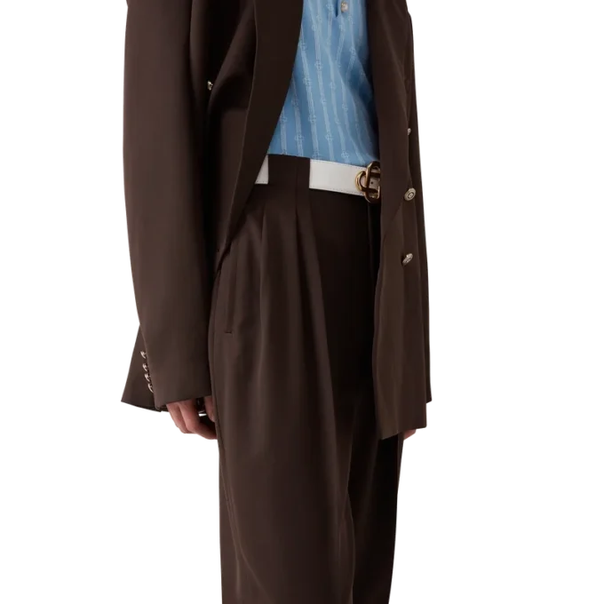 Pantalones entallados de lana plisados