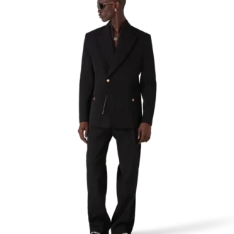 Chaqueta de lana de doble botonadura