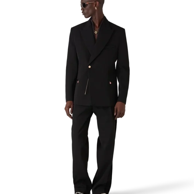 Chaqueta de lana de doble botonadura