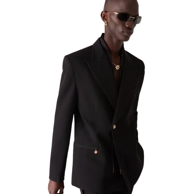 Chaqueta de lana de doble botonadura