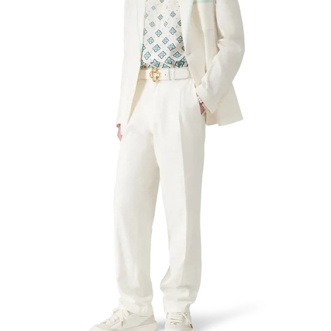 Pantalones plisados de lino