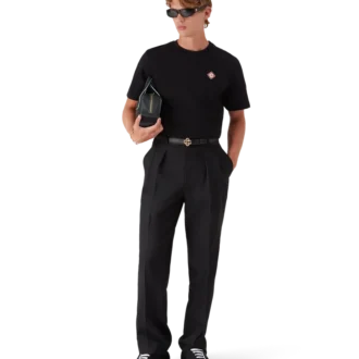 Pantalones plisados de sastrería de lana