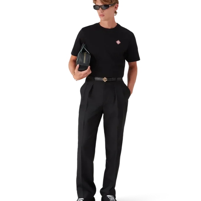 Pantalones plisados de sastrería de lana