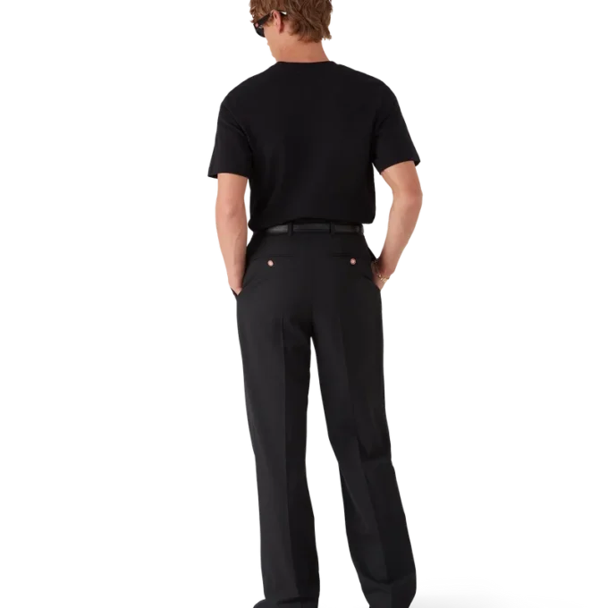 Pantalones plisados de sastrería de lana