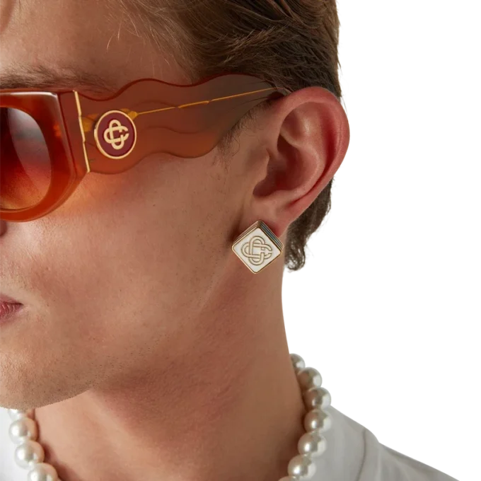 Pendientes de botón con el logotipo Monogram